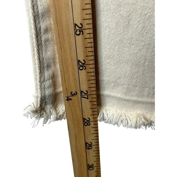 Vince Camuto Jeans Size 32/14 Ivory Ankle Length Frayed Hem High Rise - Picture 10 of 15